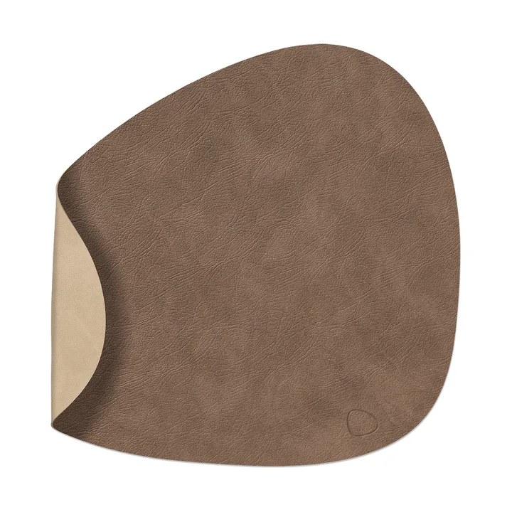 Cloud-Nupo placemat reversible curve L 1 pcs - Brown-sand, 44x37 cm - LIND DNA
