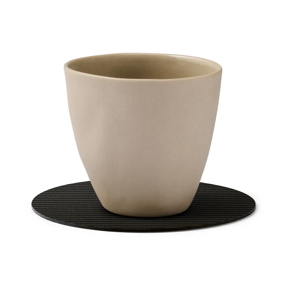 Corduroy coasters, Black ink, circle LIND DNA