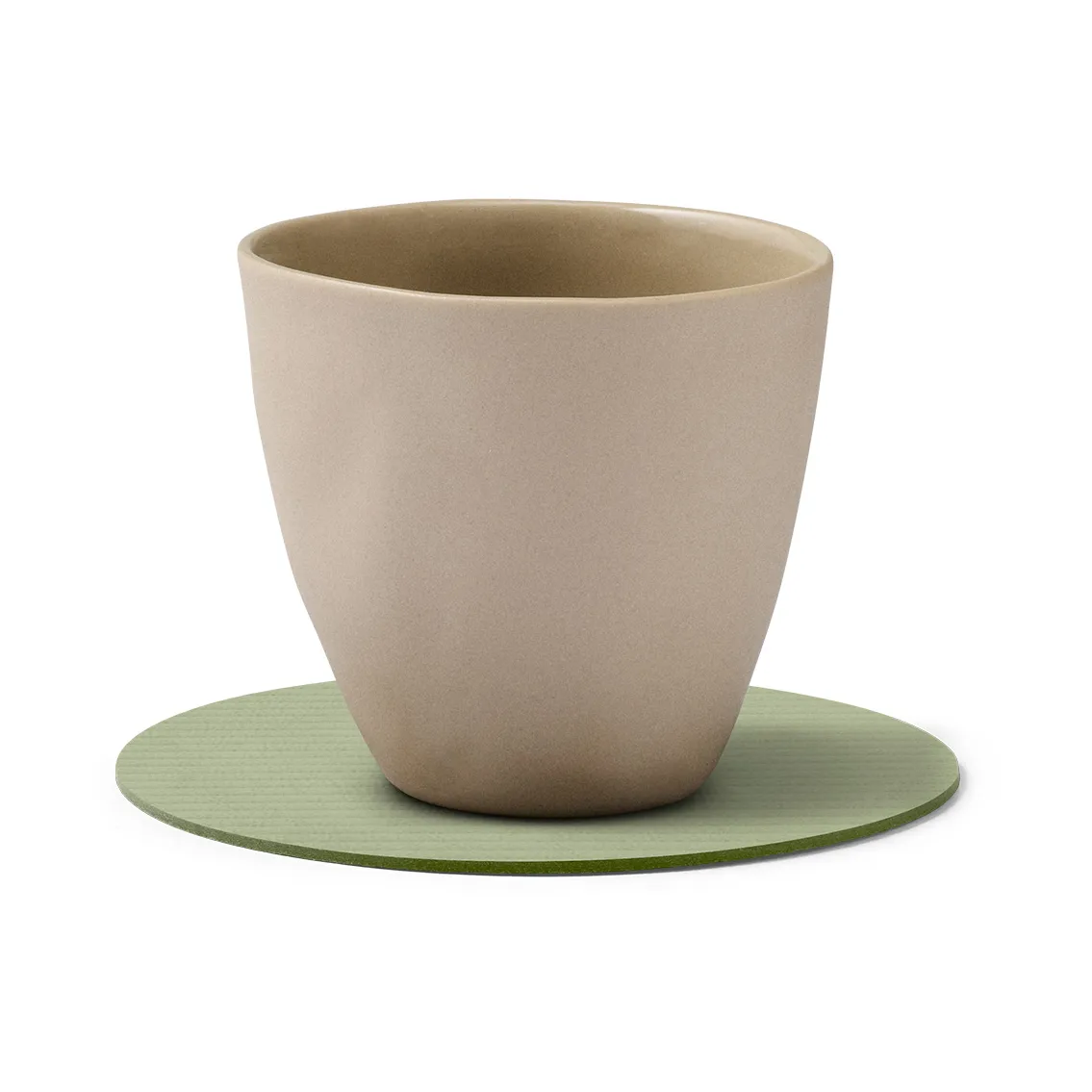 Corduroy coasters, Olive green, circle LIND DNA