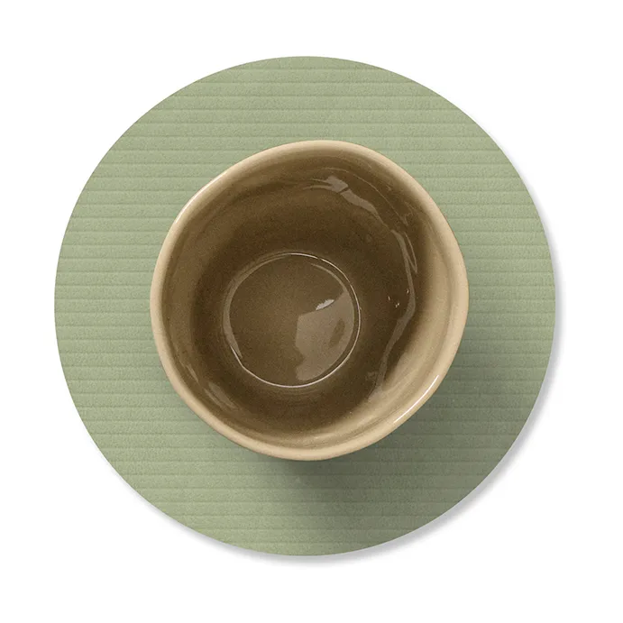 Corduroy coasters, Olive green, circle LIND DNA