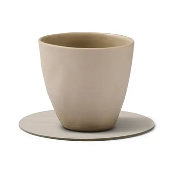 Corduroy coasters - Oyster white, circle - LIND DNA