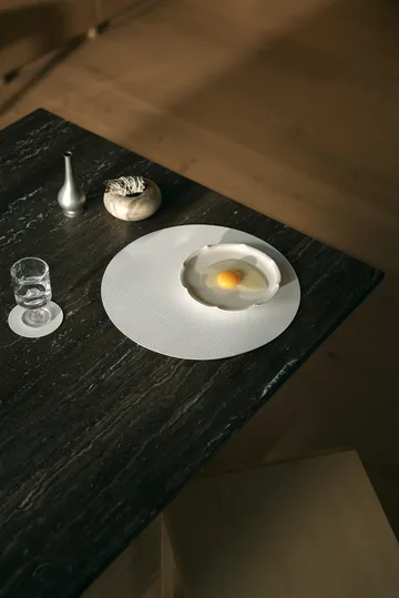 Corduroy coasters - Pure white, circle - LIND DNA