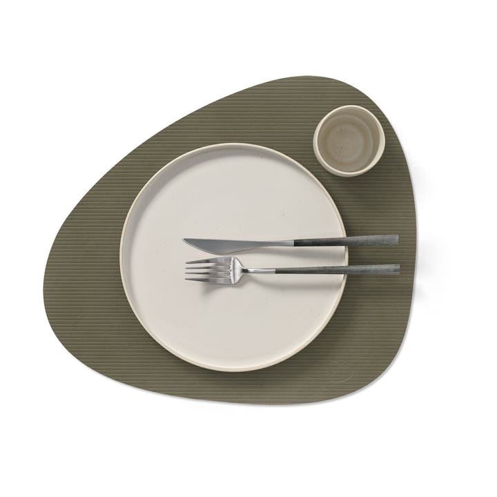 Corduroy placemat curve L, Army Green LIND DNA