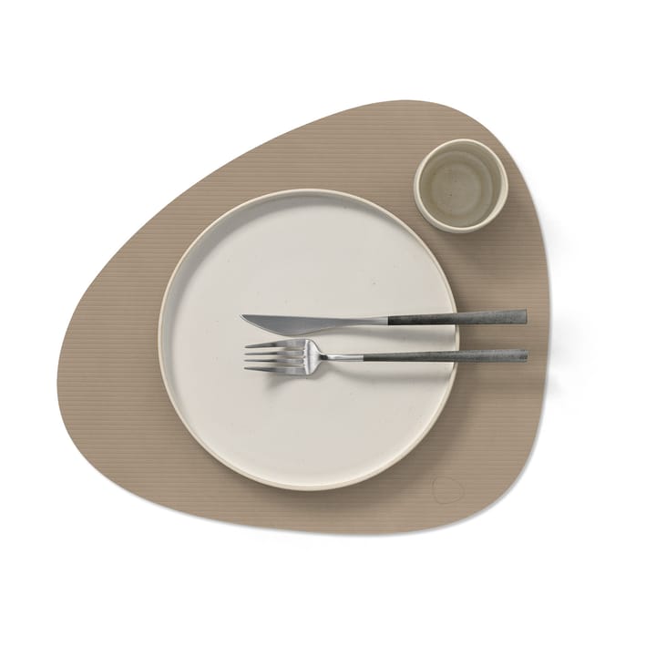 Corduroy placemat curve L, Clay Brown LIND DNA