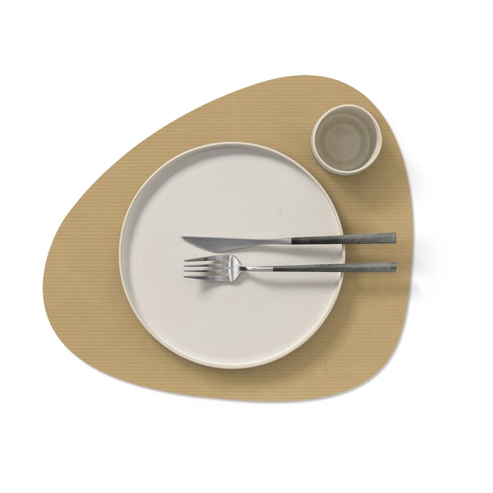 Corduroy placemat curve L, Khaki LIND DNA