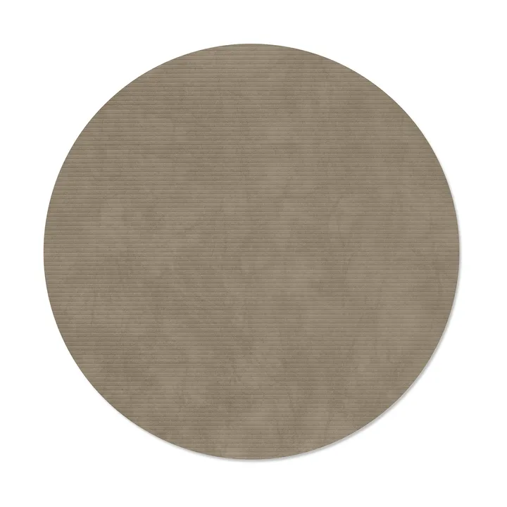 Corduroy placemat - Nomad grey, circle, L, Ø38 cm - LIND DNA