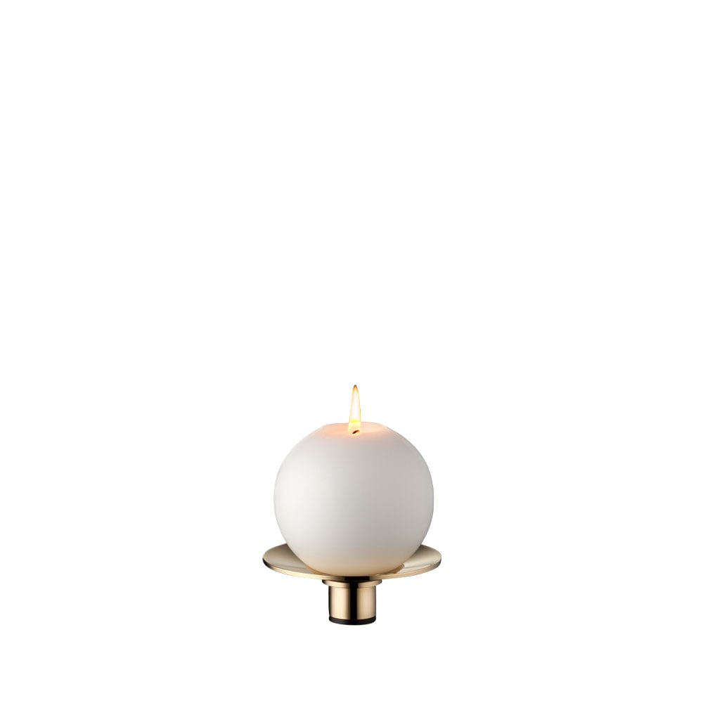LIND DNA Curve Candlestick Gold, tray | Scandinavian Design | Candle holders | Gold-coloured