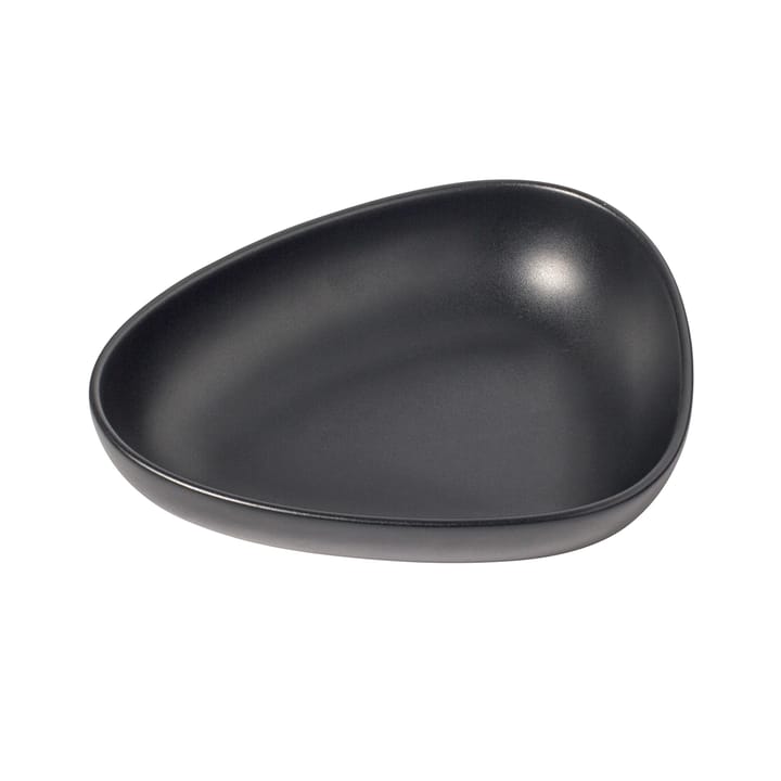 Curve Stoneware deep plate 19x22 cm - black - LIND DNA