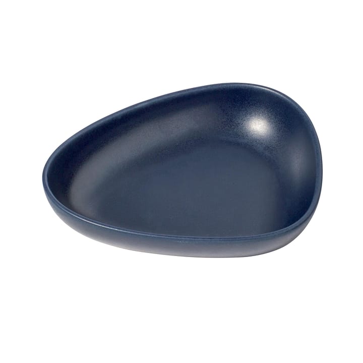 Curve Stoneware deep plate 19x22 cm - navy blue - LIND DNA