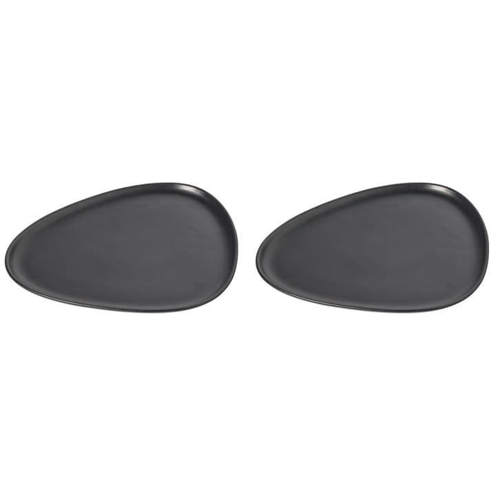 Curve Stoneware dinner plate 2-pack - Black - LIND DNA