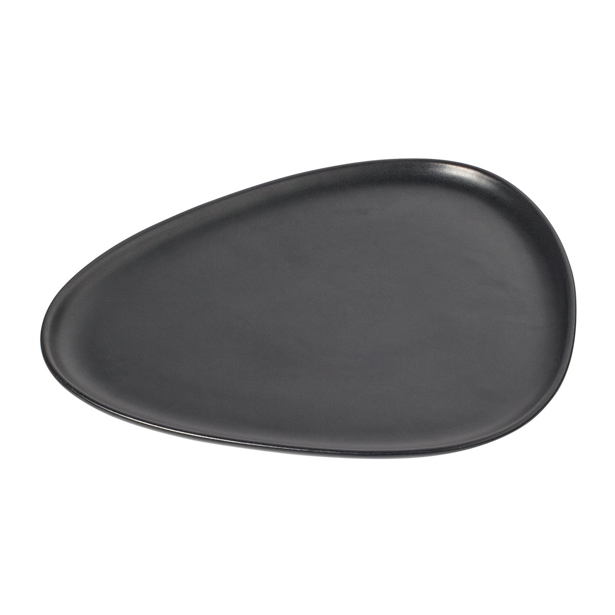 LIND DNA Curve Stoneware plate 26x30 cm black | Scandinavian Design | Dinner plates | Black