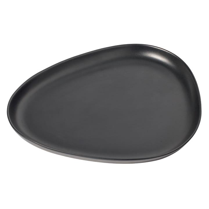 Curve Stoneware serving saucer 30x35 cm - black - LIND DNA