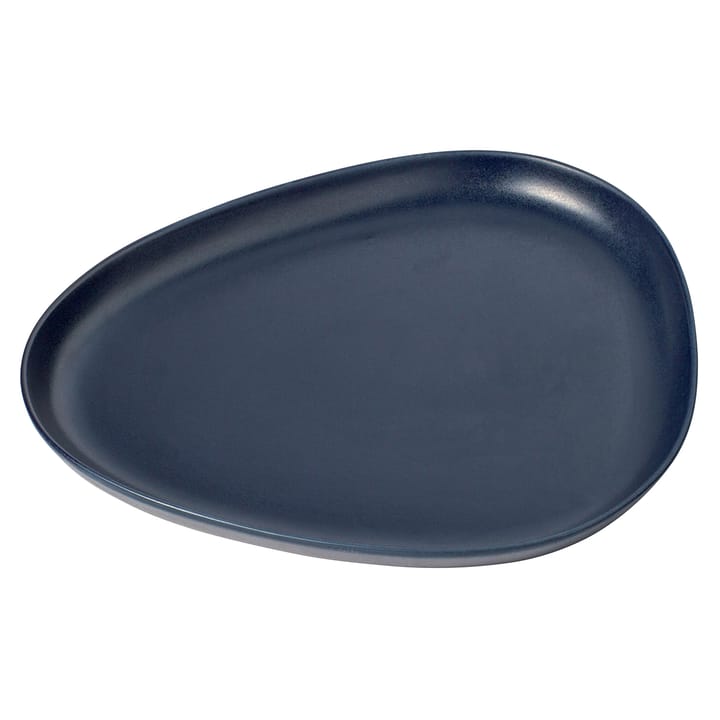 Curve Stoneware serving saucer 30x35 cm - navy blue - LIND DNA
