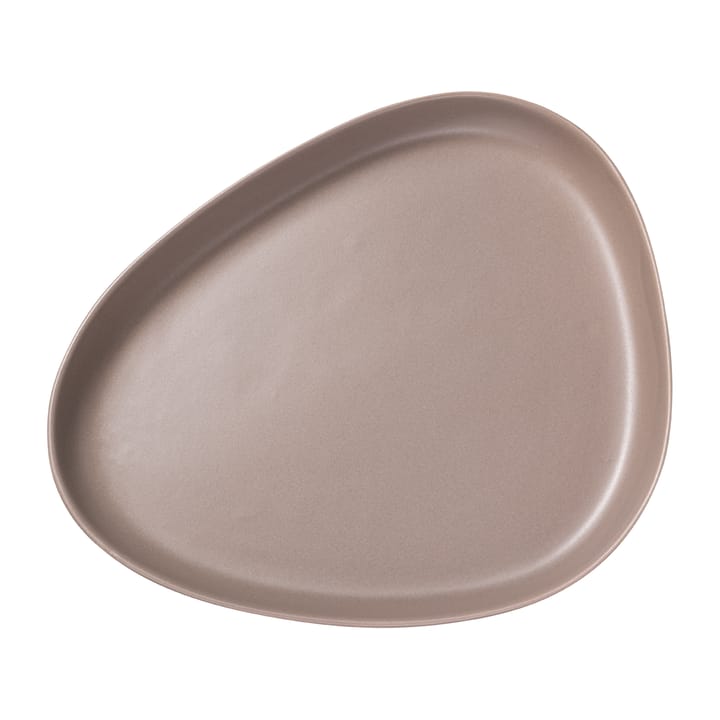 Curve Stoneware serving saucer 30x35 cm - Warm Grey - LIND DNA