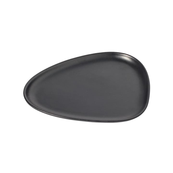 Curve Stoneware small plate 19x22 cm - black - LIND DNA