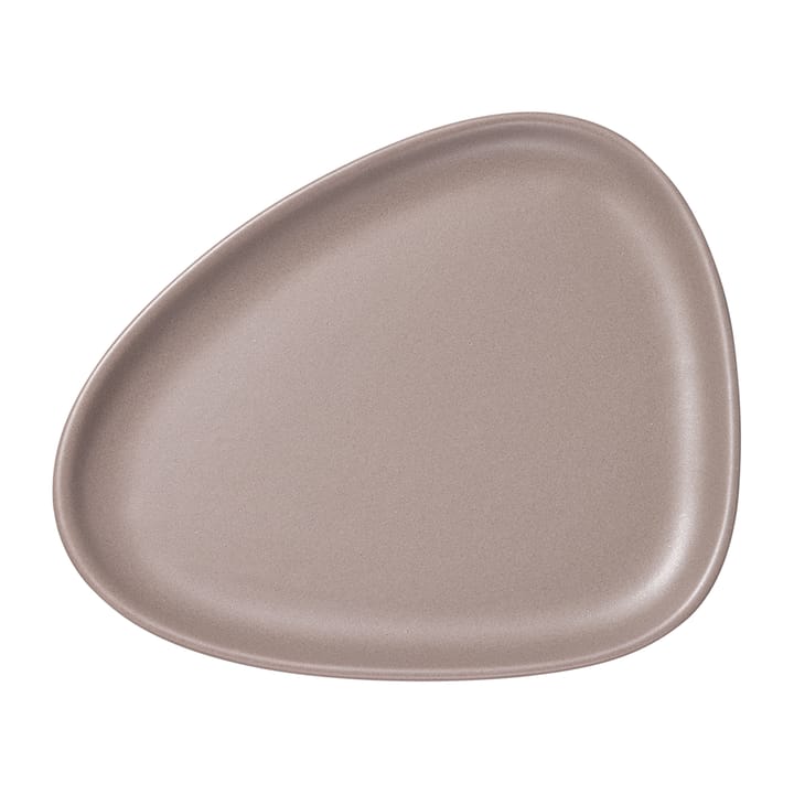 Curve Stoneware small plate 19x22 cm - Warm Grey - LIND DNA