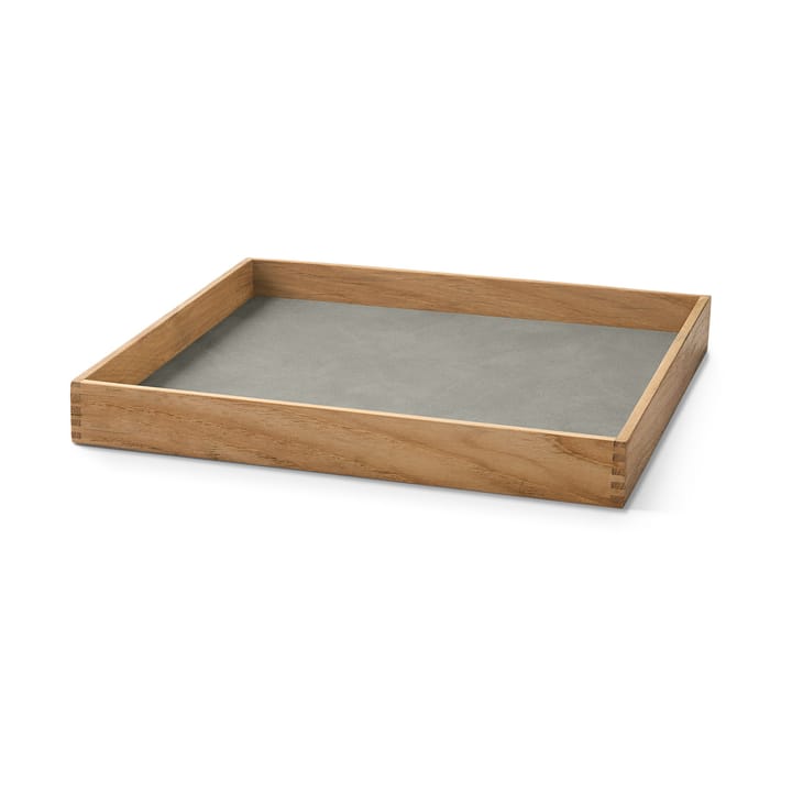 Even teak tray square S - Nupo light grey - LIND DNA