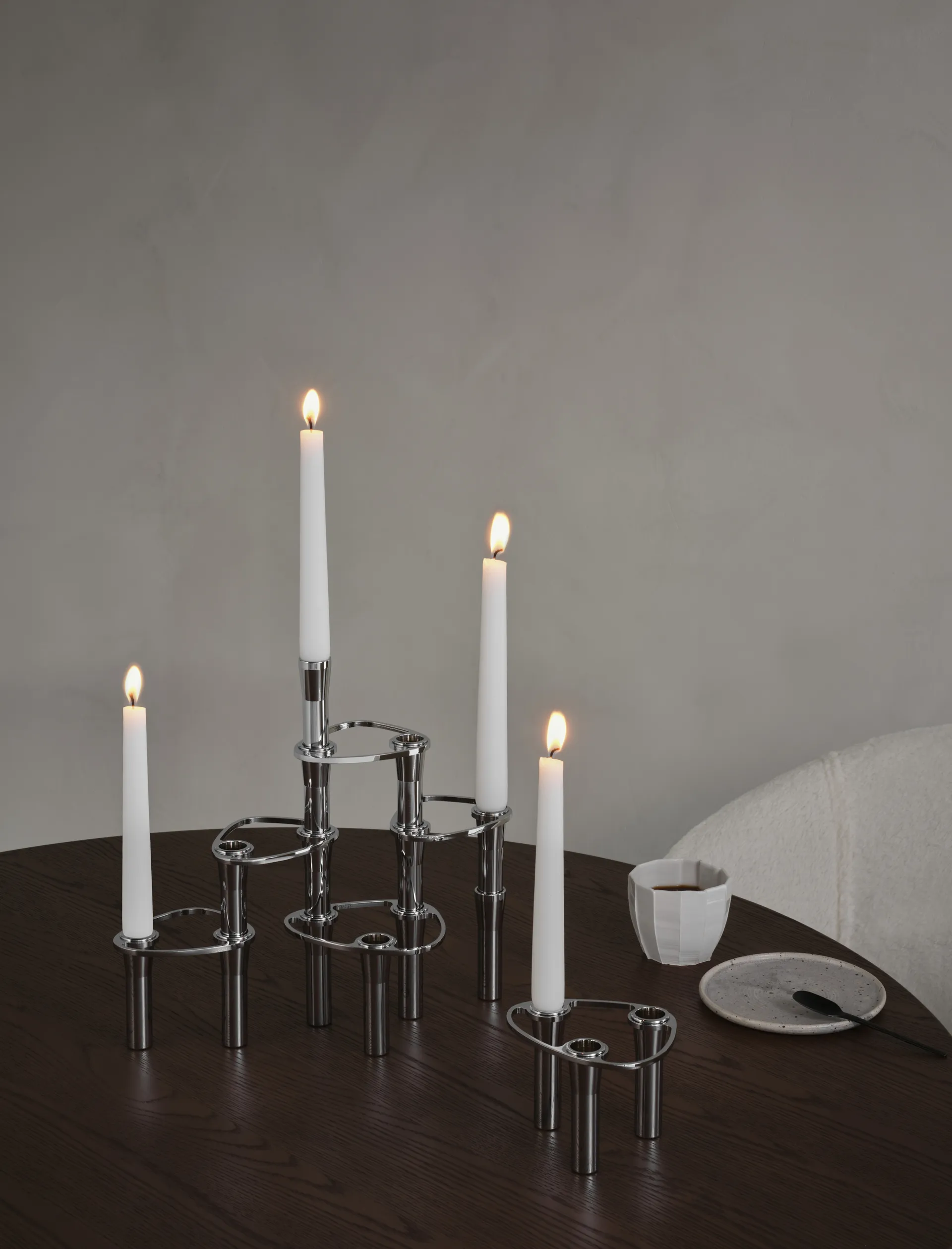 Lind Curve combinable candle sticks chrome, Single LIND DNA
