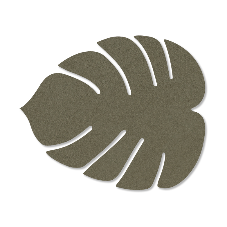 LIND DNA Monstera Leaf Nupo coaster Army green | Scandinavian Design | Coasters | Brown