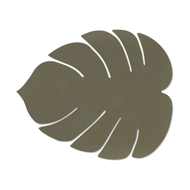 Monstera Leaf Nupo placemat L - Army green, 42x35 cm - LIND DNA