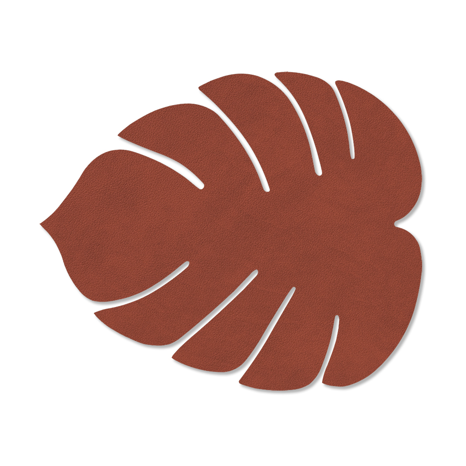 LIND DNA Monstera Leaf Nupo placemat S Sienna | Scandinavian Design | Placemats | Red