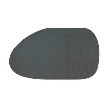 Nupo Curve placemat set - Anthracite, 6-pack, 44x37 cm - LIND DNA