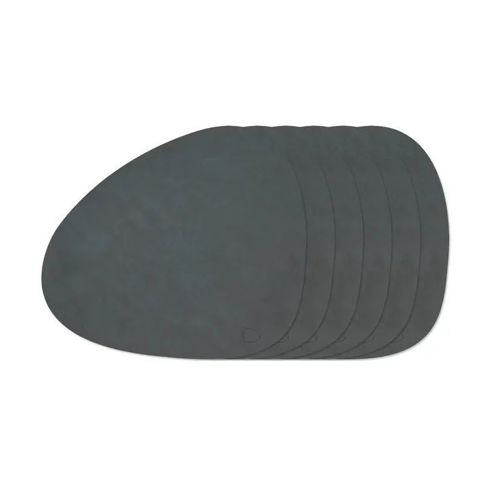 Nupo Curve placemat set - Anthracite, 6-pack - LIND DNA