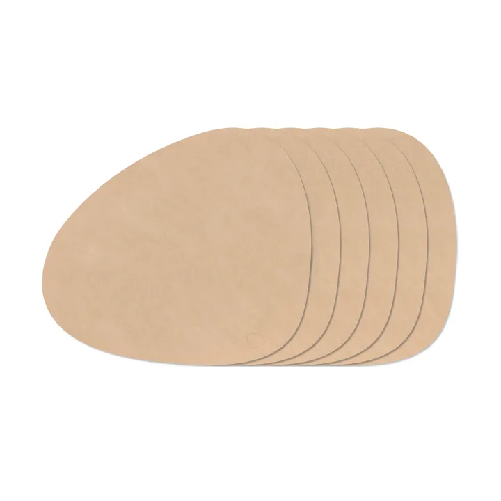 Nupo Curve placemat set - Nupo Sand, 6-pack - LIND DNA