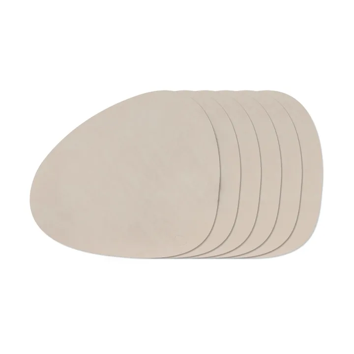 Nupo Curve placemat set - Oyster White, 6-pack - LIND DNA