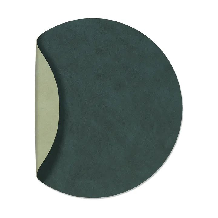 Nupo placemat circle reversible XL 1 pcs - Dark green-olive green, Ø40 cm - LIND DNA