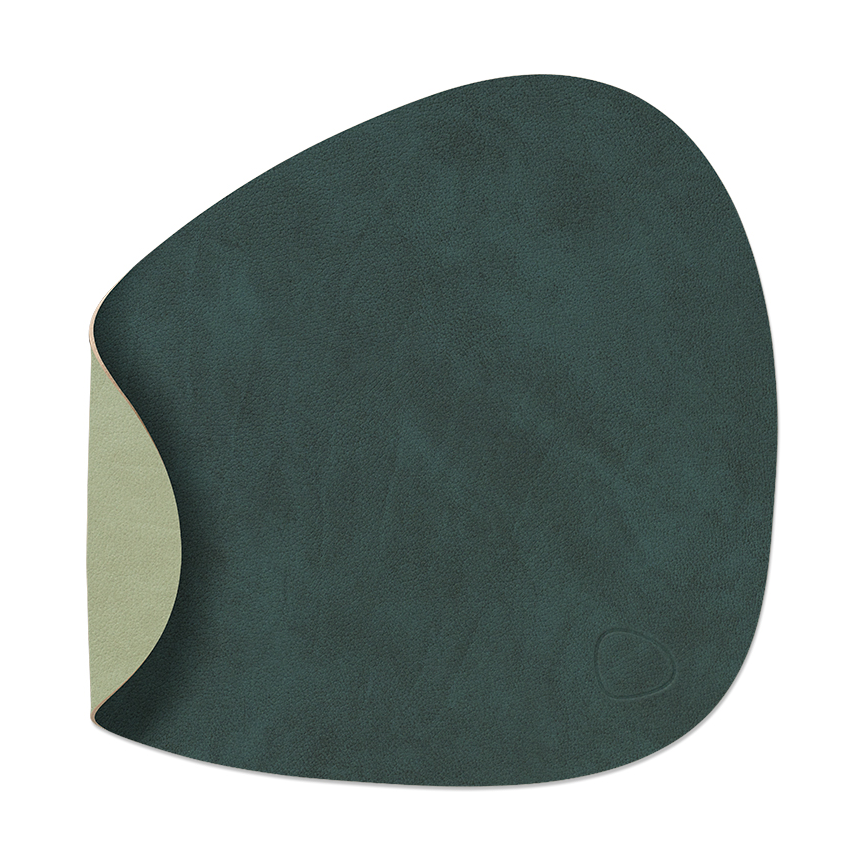 LIND DNA Nupo placemat curve reversible S 1 pcs Dark green-olive green