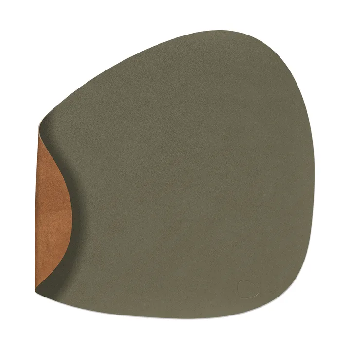 Nupo placemat reversible curve L 1 pc - Army green-nature, 44x37 cm - LIND DNA