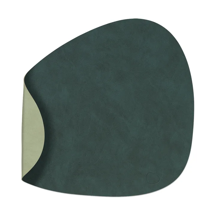 Nupo placemat reversible curve L 1 pc - Dark green-olive green, 44x37 cm - LIND DNA