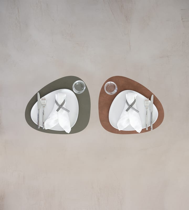 Nupo placemat reversible curve L 1 pcs - Army green-nature - LIND DNA