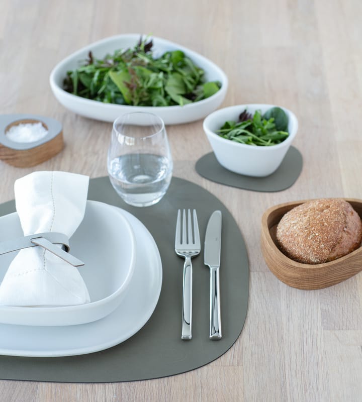 Nupo placemat reversible curve L 1 pcs - Army green-nature - LIND DNA