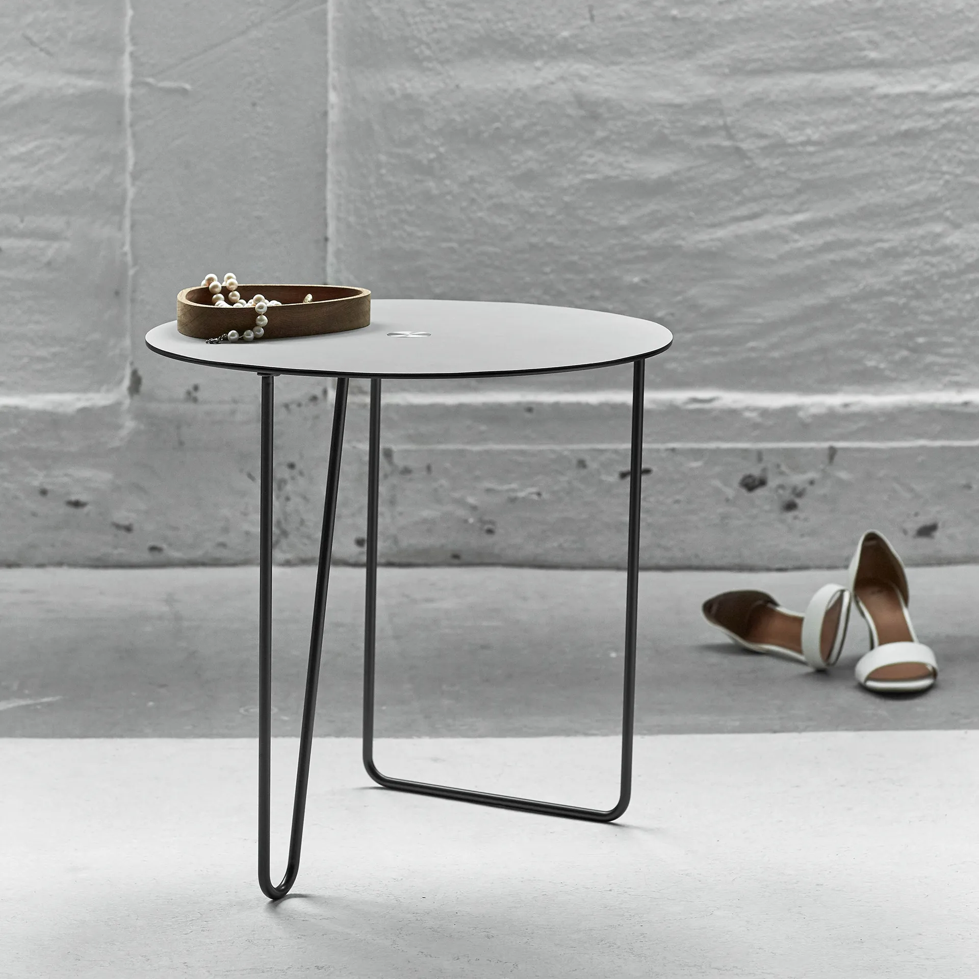 Turntable Nupo side table M, anthracite-light grey LIND DNA