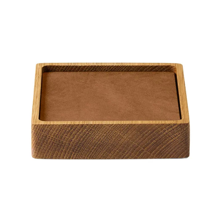 Wood Box coaster set - Nature-oak, square, S, Nupo nature, 9 pieces - LIND DNA