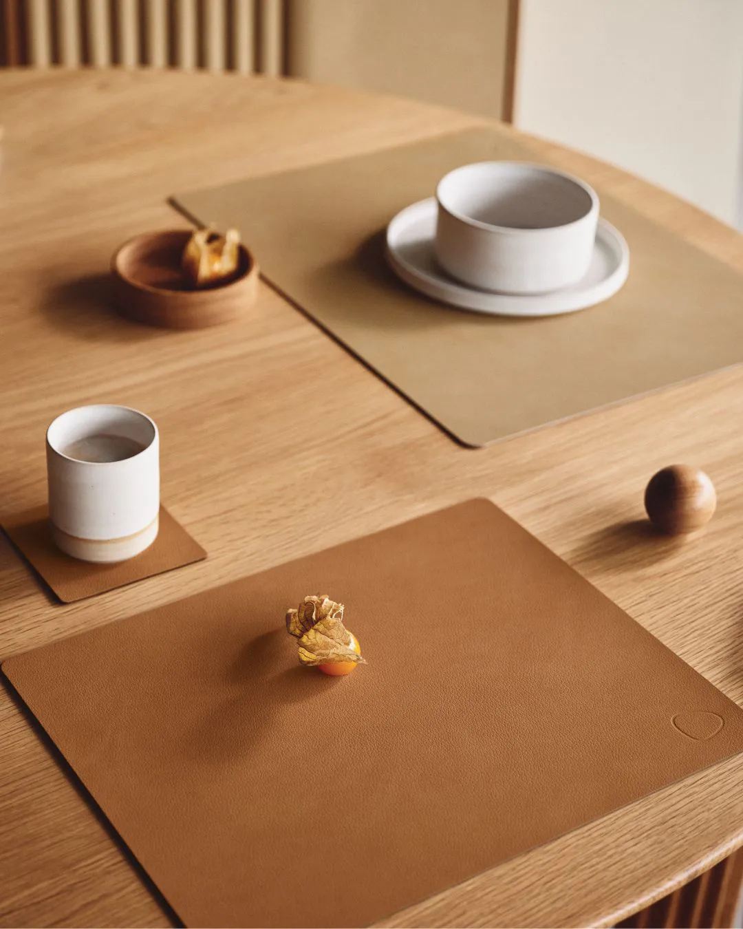 Wood Box storage for coasters, Nature-oak, circle, S LIND DNA