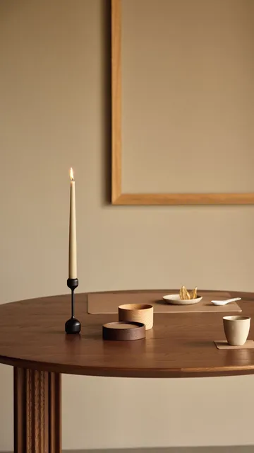 Wood Box storage for coasters - Smoked oak, circle, S - LIND DNA