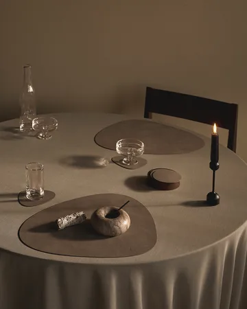 Wood Box storage for coasters - Smoked oak, circle, S - LIND DNA