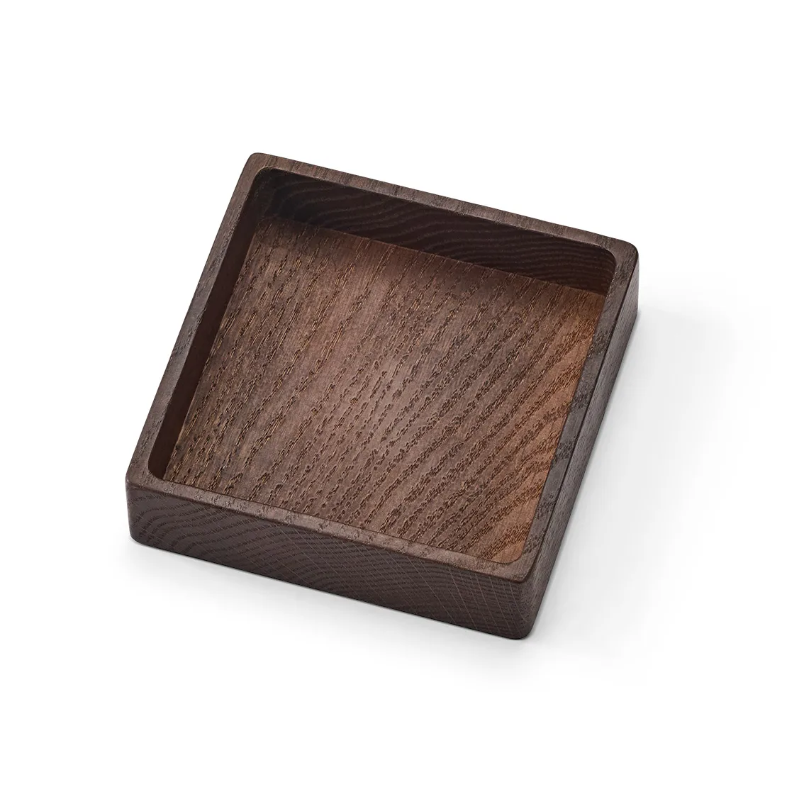 Wood Box storage for coasters, Smoked-oak, square, S LIND DNA