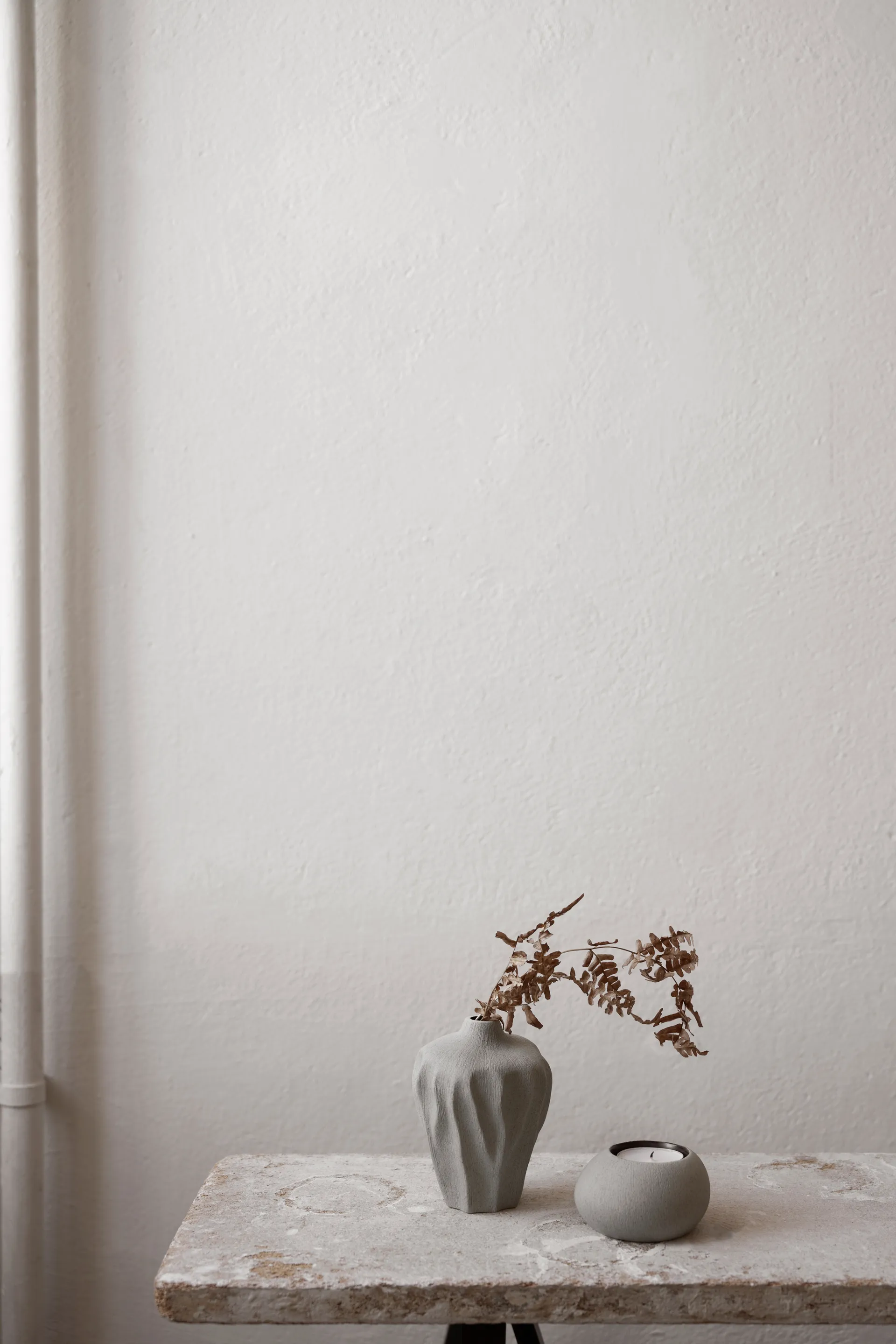 Asti candle lantern, Sand grey Lindform