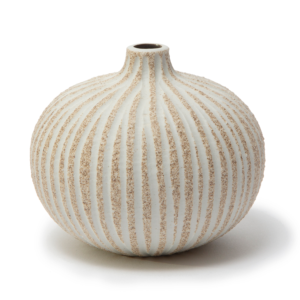 Lindform Bari vase Stonestripe brown medium rough, M