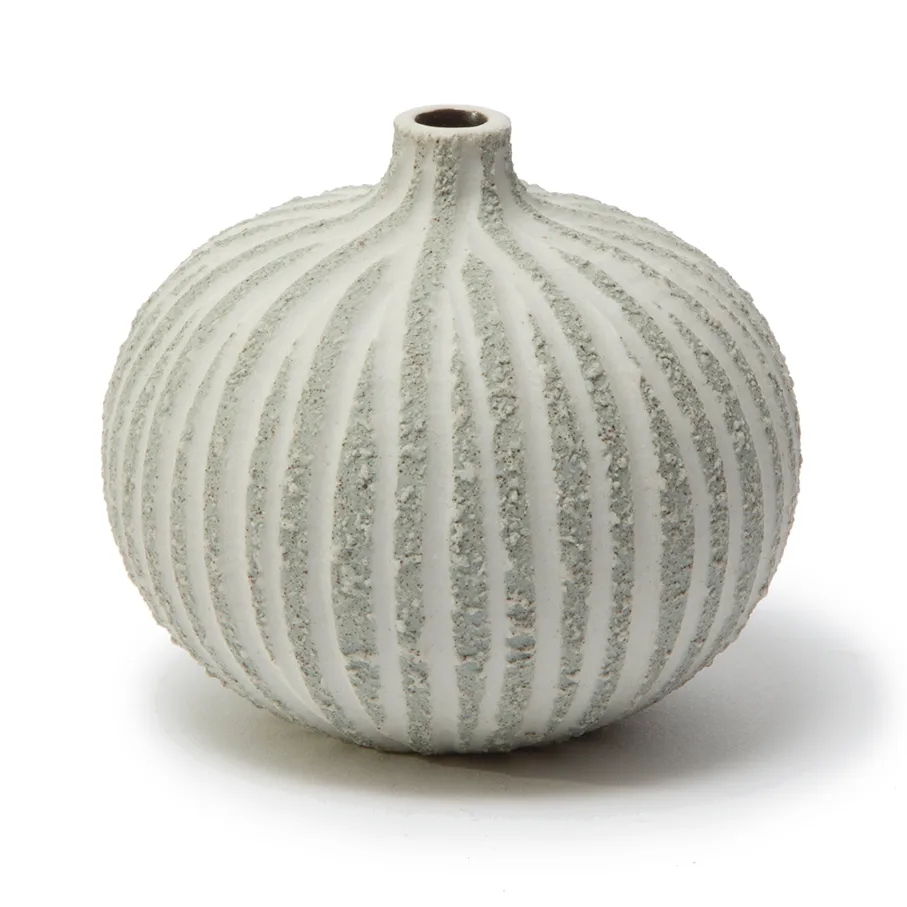 Bari vase, Stonestripe light grey rough, S Lindform