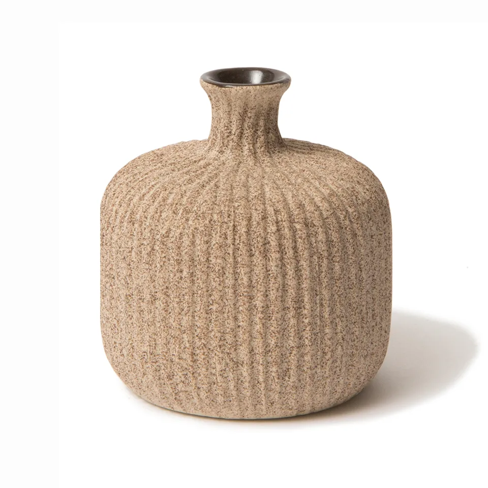 Bottle vase, Sand medium stripe, small Lindform