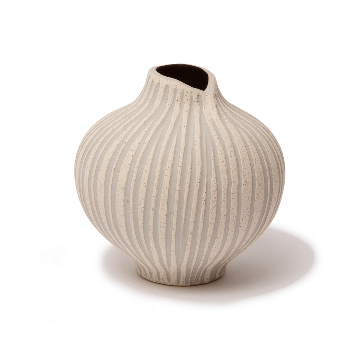 Lindform Line vase Sand white stone stripe, medium