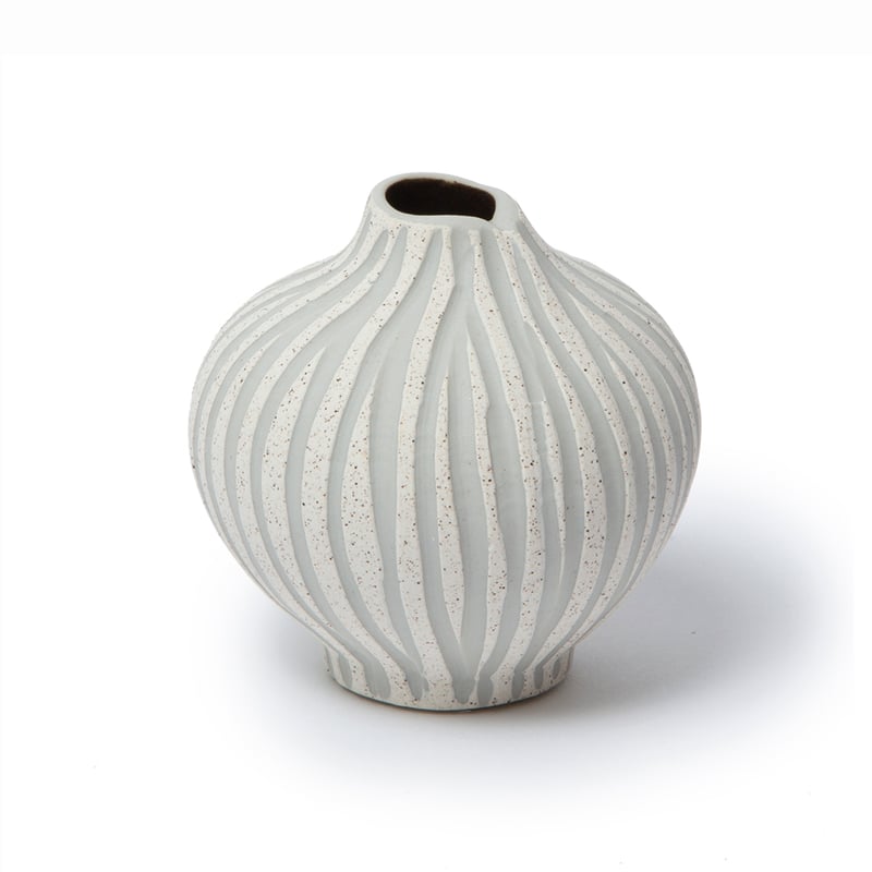 Lindform Line vase Sand white stone stripe, small