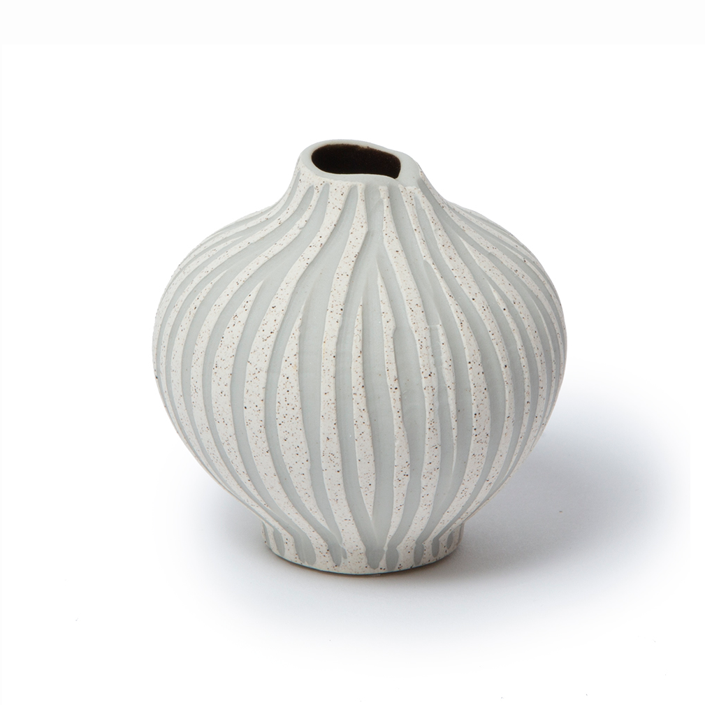 Lindform Line vase Sand white stone stripe, small