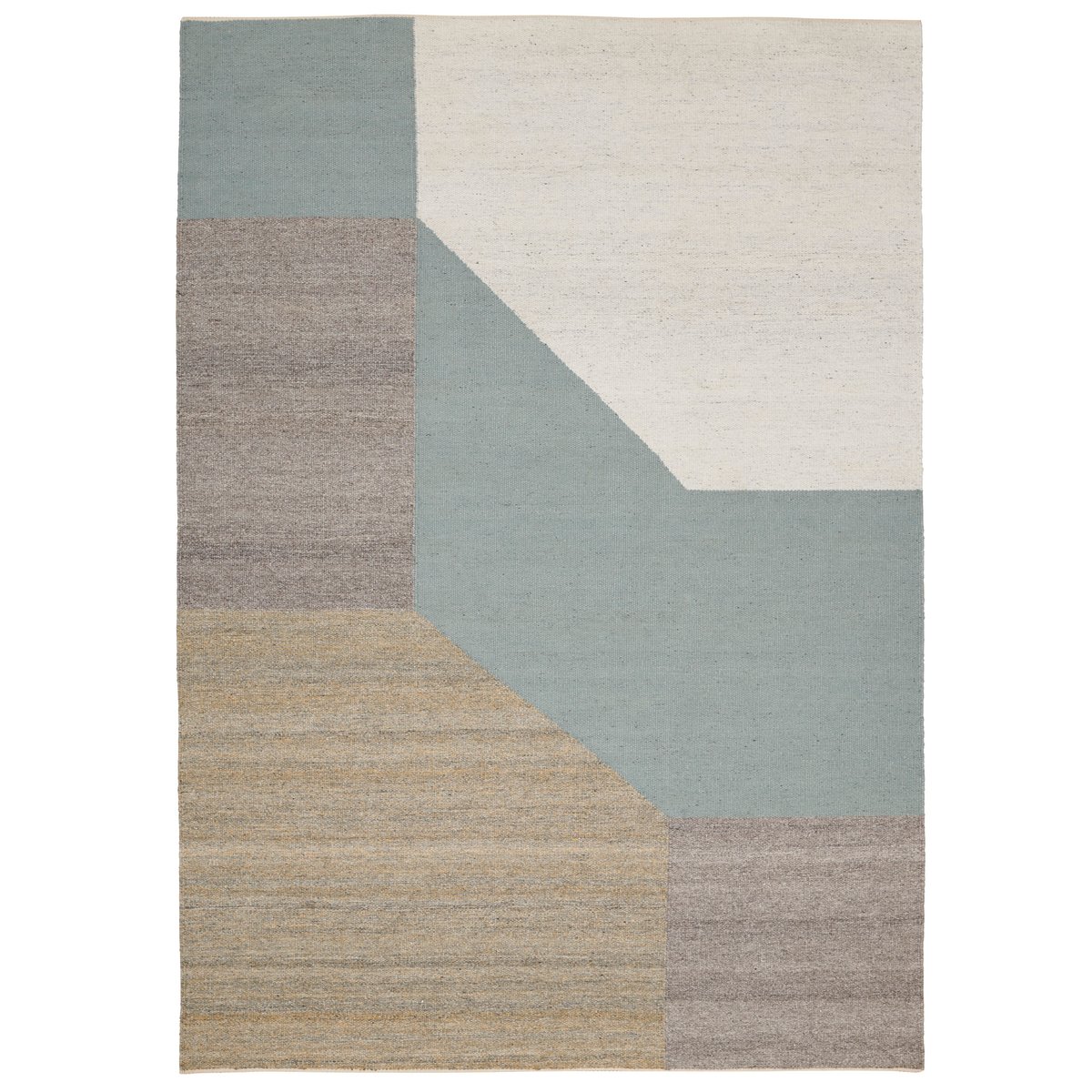 Linie Design Blocchi rug 170x240 cm Aqua | Scandinavian Design | Woven cotton rugs | Multi