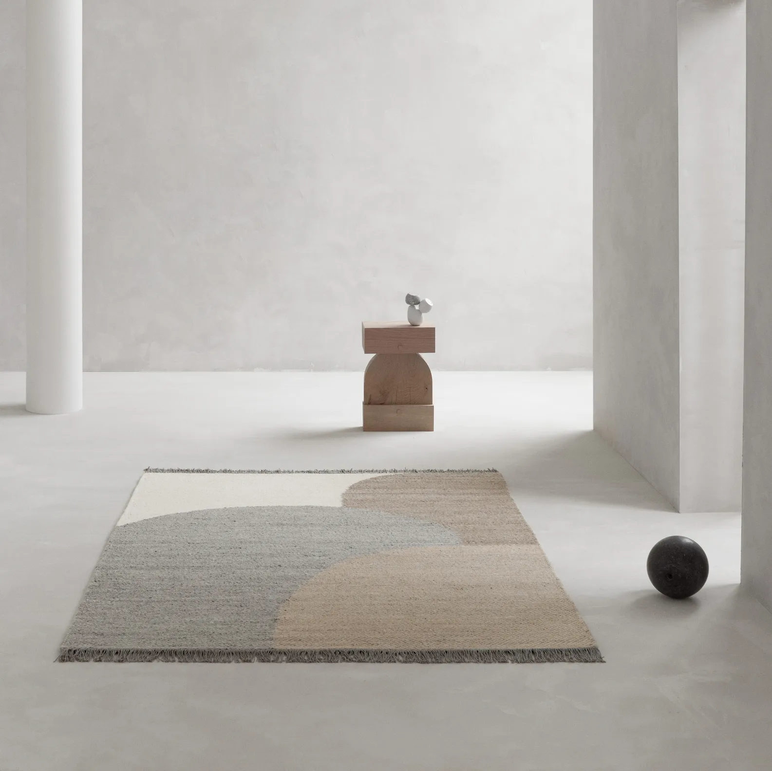 Eik wool carpet 140x200 cm, grey Linie Design